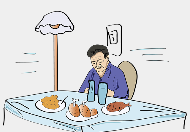 大魚大肉、吃飯、老人-康興醫(yī)療器械官網(wǎng)